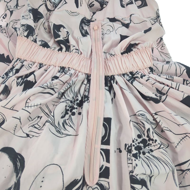 Prada Cartoon Print Pattern Waist Ribbon Cotton Sleeveless Dress / P36m9 S181