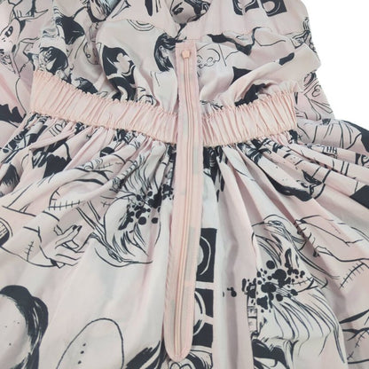 Prada Cartoon Print Pattern Waist Ribbon Cotton Sleeveless Dress / P36m9 S181