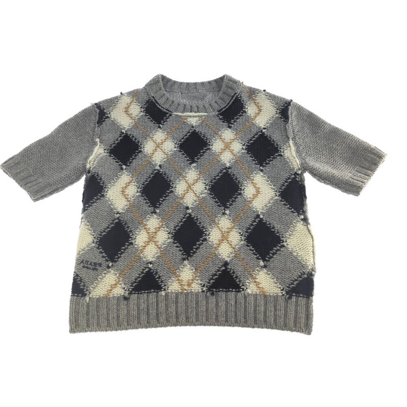 Prada Cashmere Argyle Check Knit Sweater Top / New 2025aw/p24t2p_172d_f0031_s_oo