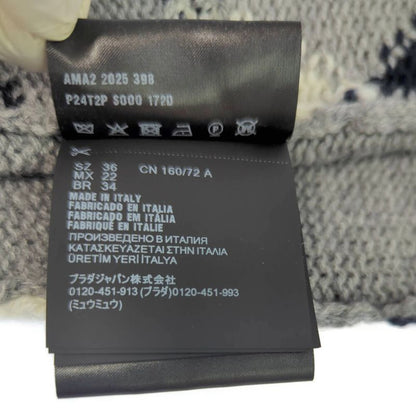 Prada Cashmere Argyle Check Knit Sweater Top / New 2025aw/p24t2p_172d_f0031_s_oo