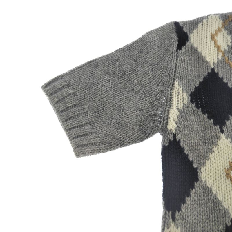 Prada Cashmere Argyle Check Knit Sweater Top / New 2025aw/p24t2p_172d_f0031_s_oo