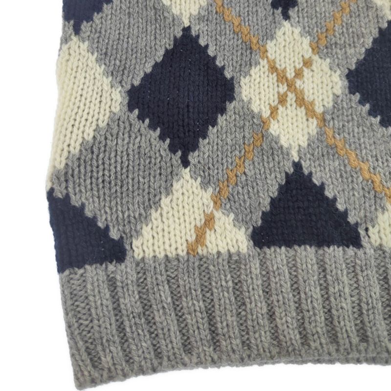 Prada Cashmere Argyle Check Knit Sweater Top / New 2025aw/p24t2p_172d_f0031_s_oo