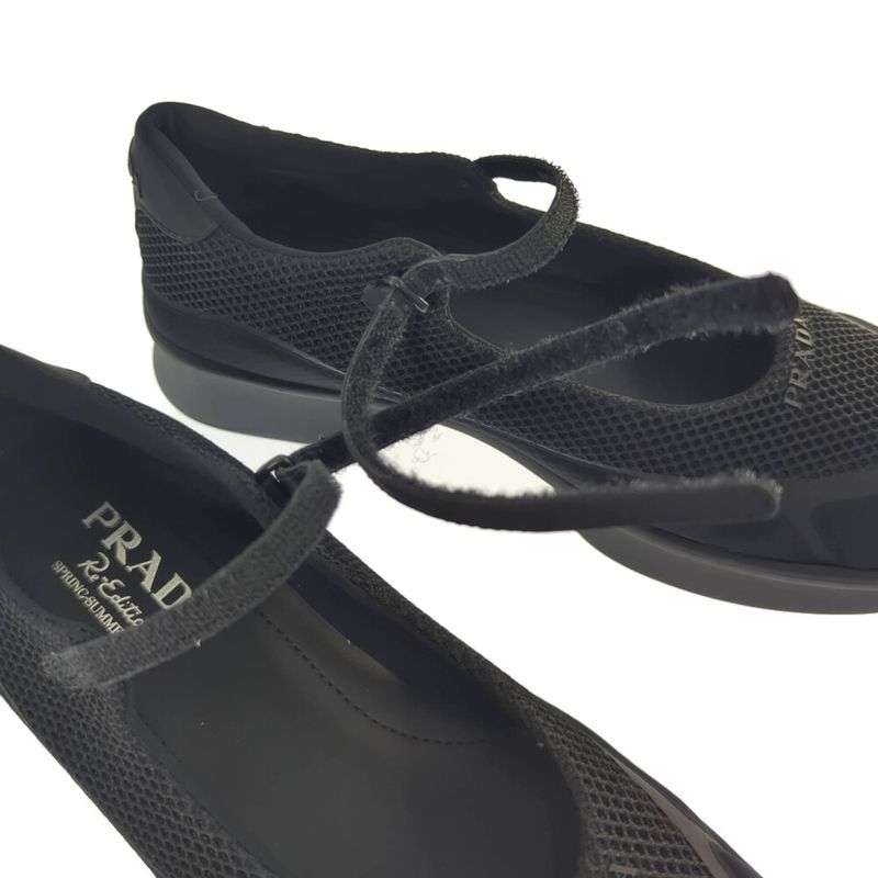 Prada Re-edition 1999 Mesh Platform Mary Jane Sneakers Shoes Thick Soled / 39 /