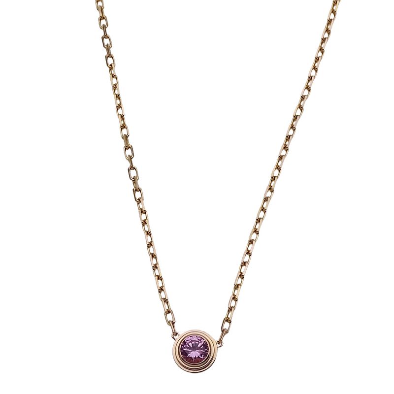 Cartier Necklace Ladies Brand 750pg 1P Pink Sapphire D'amour Pink Gold B7218400