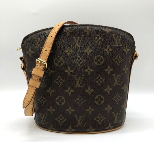 Louis Vuitton M51290 Drouot Shoulder Bag Monogram Brown Women Men Vintage USED