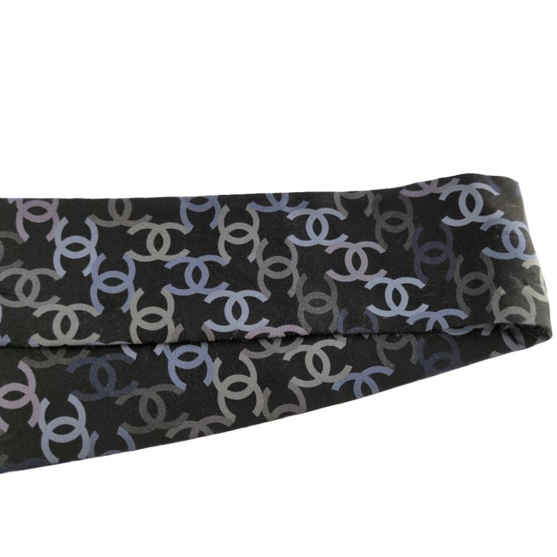 Chanel Coco Mark Scarf Total Neckwear 22v/black Next-day Delivery Possible [] A