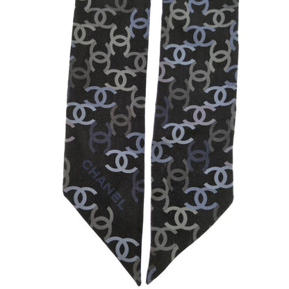 Chanel Coco Mark Scarf Total Neckwear 22v/black Next-day Delivery Possible [] A