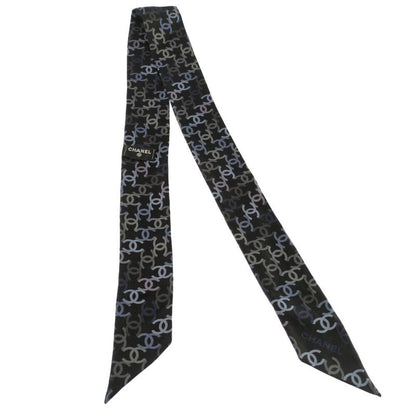 Chanel Coco Mark Scarf Total Neckwear 22v/black Next-day Delivery Possible [] A