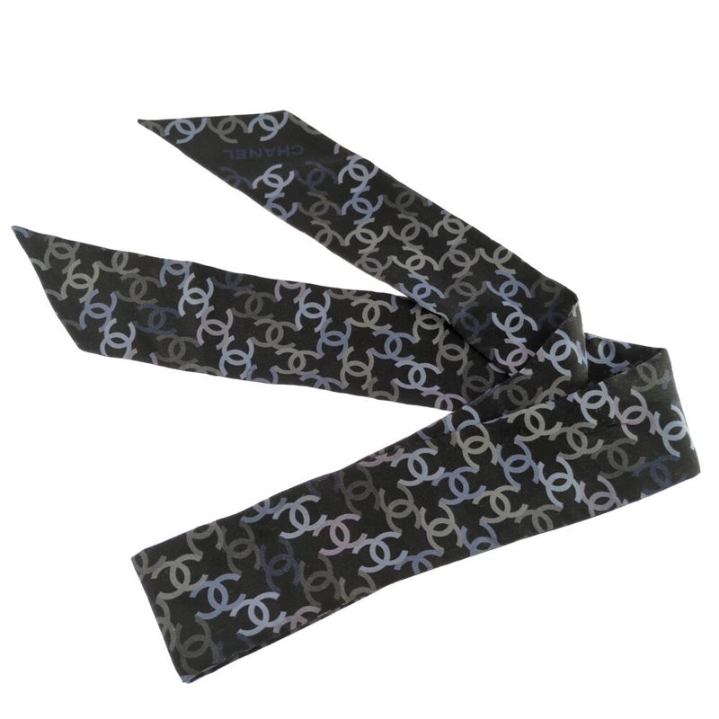 Chanel Coco Mark Scarf Total Neckwear 22v/black Next-day Delivery Possible [] A