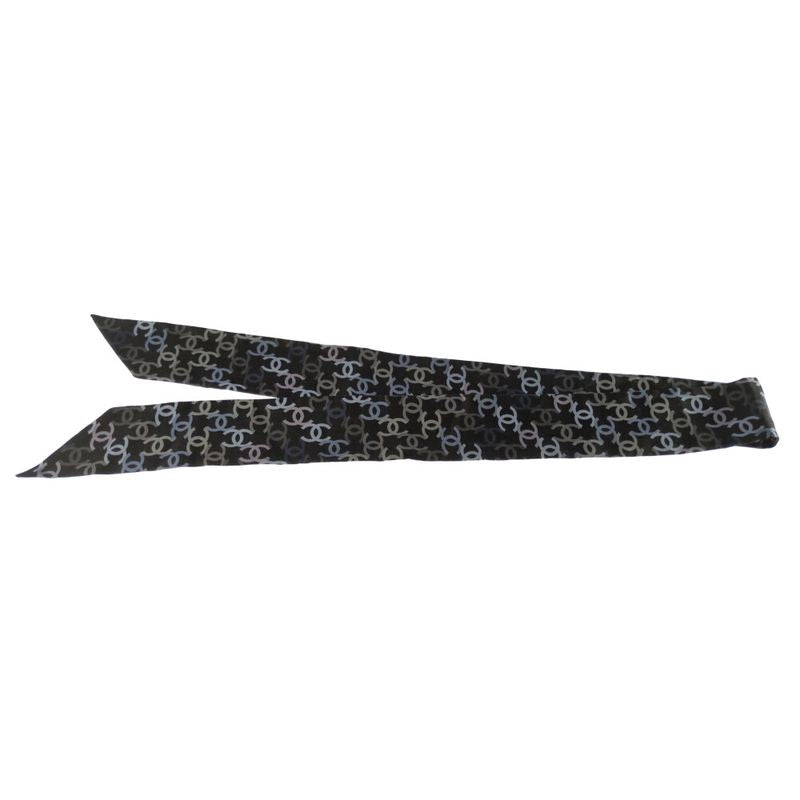 Chanel Coco Mark Scarf Total Neckwear 22v/black Next-day Delivery Possible [] A
