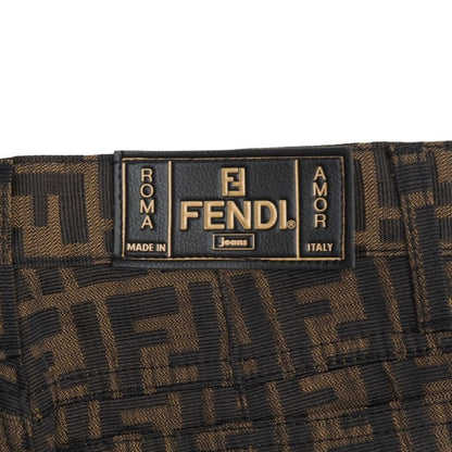 Fendi Vintage Pants Size 42 Zucca Pattern FF Double F Jacquard Logo Button
