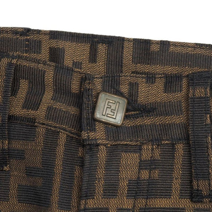 Fendi Vintage Pants Size 42 Zucca Pattern FF Double F Jacquard Logo Button