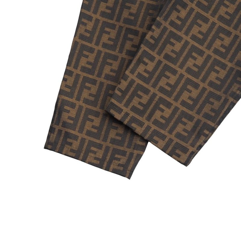 Fendi Vintage Pants Size 42 Zucca Pattern FF Double F Jacquard Logo Button