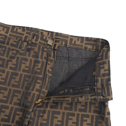 Fendi Vintage Pants Size 42 Zucca Pattern FF Double F Jacquard Logo Button