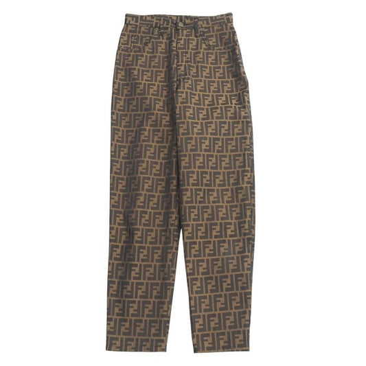 Fendi Vintage Pants Size 42 Zucca Pattern FF Double F Jacquard Logo Button