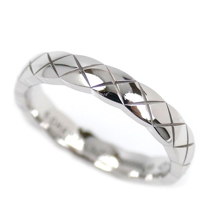Chanel 18K White Gold White Gold Coco Crush Mini Ring J11793 9 Size 49 3.8g