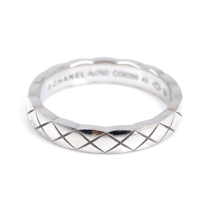 Chanel 18K White Gold White Gold Coco Crush Mini Ring J11793 9 Size 49 3.8g