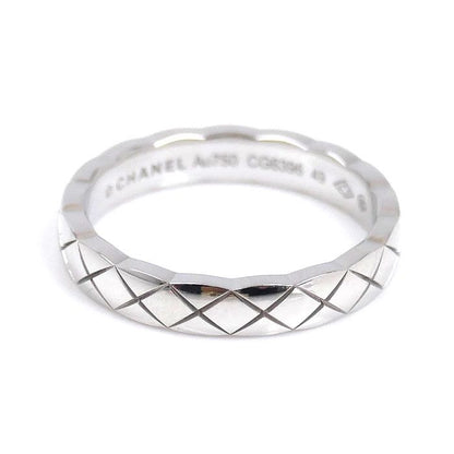 Chanel 18K White Gold White Gold Coco Crush Mini Ring J11793 9 Size 49 3.8g