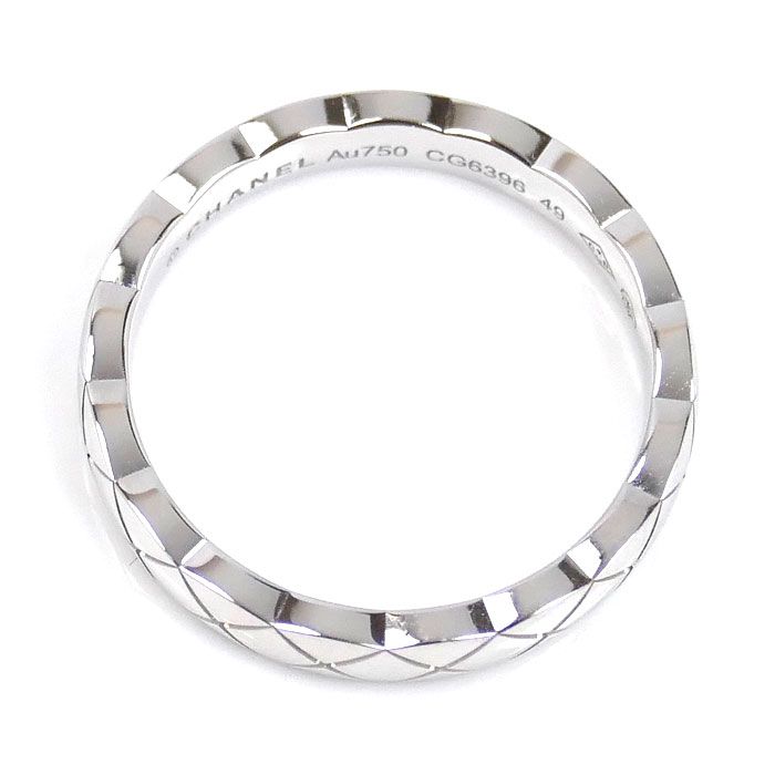 Chanel 18K White Gold White Gold Coco Crush Mini Ring J11793 9 Size 49 3.8g
