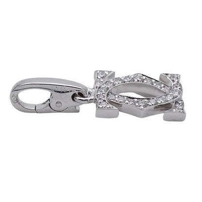 Cartier Pendant Top Ladies Men's Brand Charm 750wg Diamond 2C White Gold