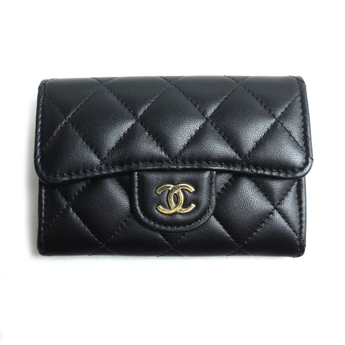 Chanel Matelasse Lambskin Classic Card Case Black Ap0214 Y01295 C3906 Ladies