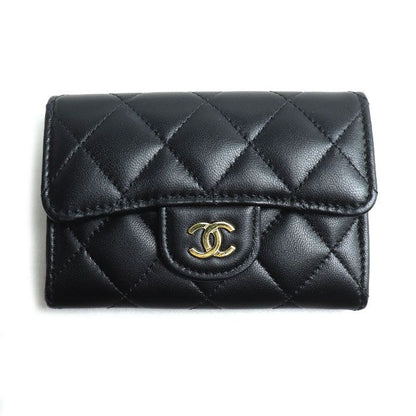 Chanel Matelasse Lambskin Classic Card Case Black Ap0214 Y01295 C3906 Ladies