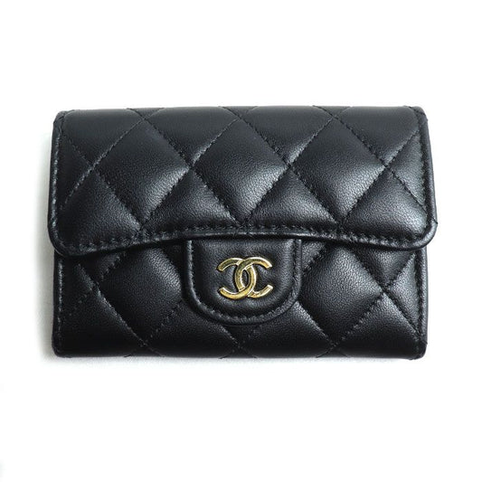 Chanel Matelasse Lambskin Classic Card Case Black Ap0214 Y01295 C3906 Ladies