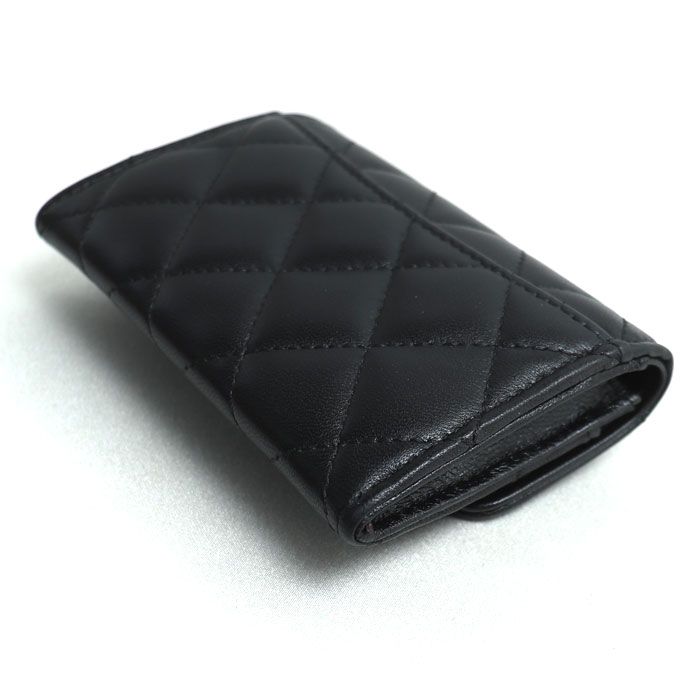 Chanel Matelasse Lambskin Classic Card Case Black Ap0214 Y01295 C3906 Ladies