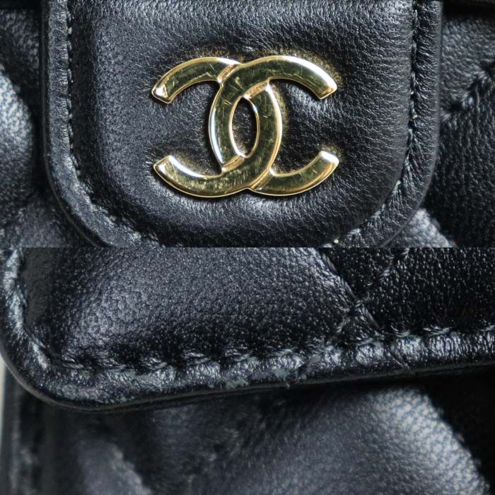 Chanel Matelasse Lambskin Classic Card Case Black Ap0214 Y01295 C3906 Ladies