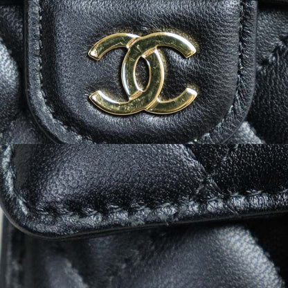Chanel Matelasse Lambskin Classic Card Case Black Ap0214 Y01295 C3906 Ladies