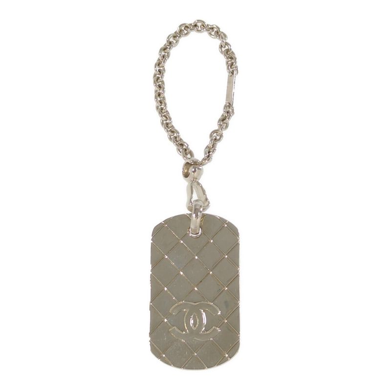 Chanel Coco Mark Charm Key Ring Key Holder Key Case / Silver / Next Day