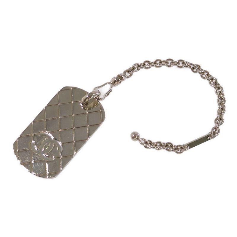 Chanel Coco Mark Charm Key Ring Key Holder Key Case / Silver / Next Day