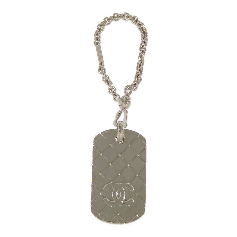 Chanel Coco Mark Charm Key Ring Key Holder Key Case / Silver / Next Day
