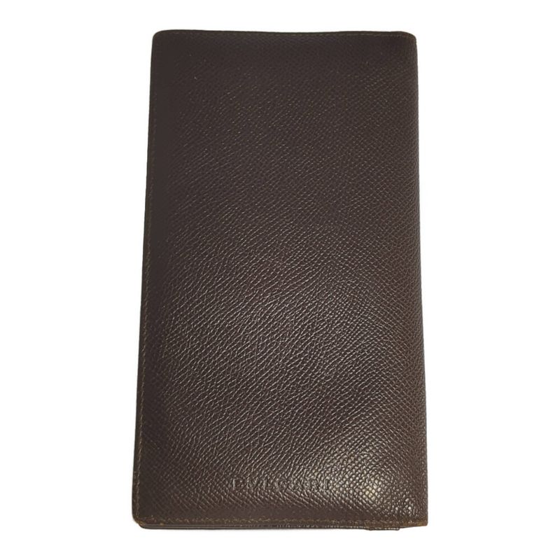 Bvlgari Embossed Logo Leather Billfold Long Wallet / Brown / Next Day Delivery