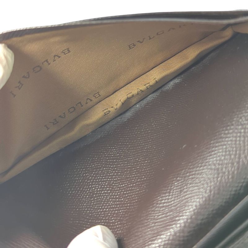 Bvlgari Embossed Logo Leather Billfold Long Wallet / Brown / Next Day Delivery