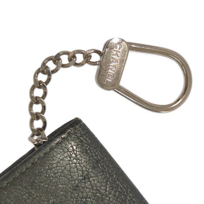 Chanel Coco Button Coin Case Coin Purse Wallet / Silver / Key Ring []C [women]-