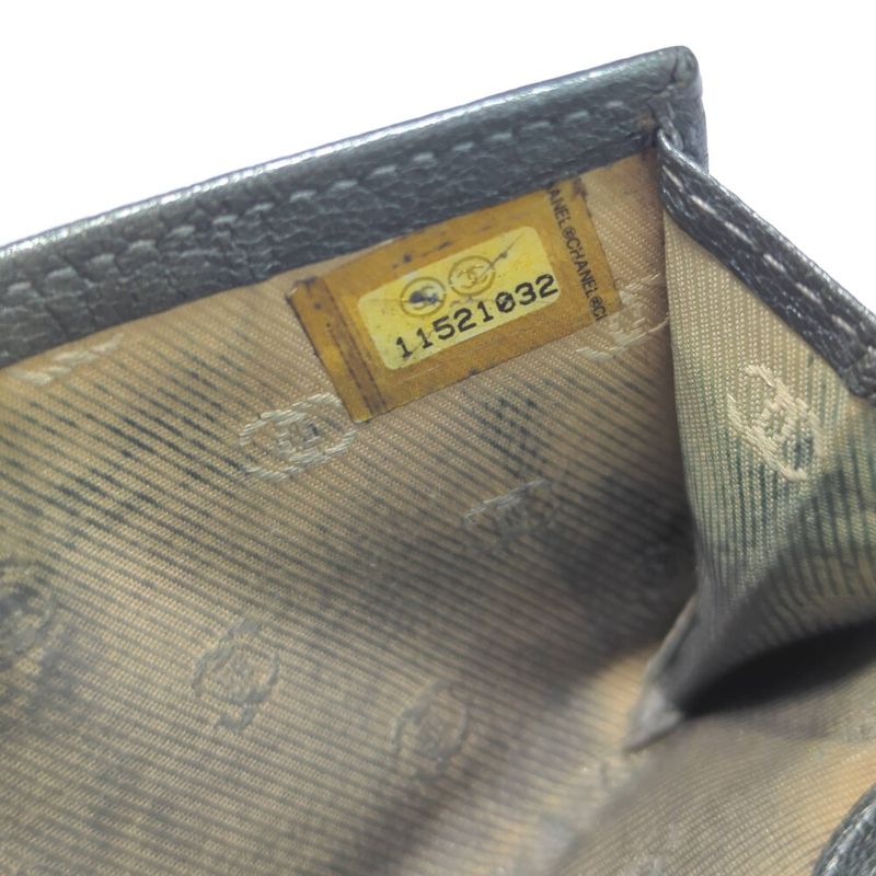 Chanel Coco Button Coin Case Coin Purse Wallet / Silver / Key Ring []C [women]-