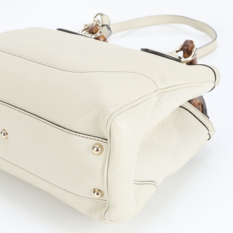 Gucci Bamboo Diana 308360 Leather 2WAY Shoulder Bag Crossbody Hand Tote Genuine