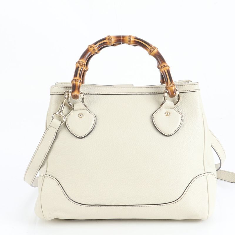 Gucci Bamboo Diana 308360 Leather 2WAY Shoulder Bag Crossbody Hand Tote Genuine