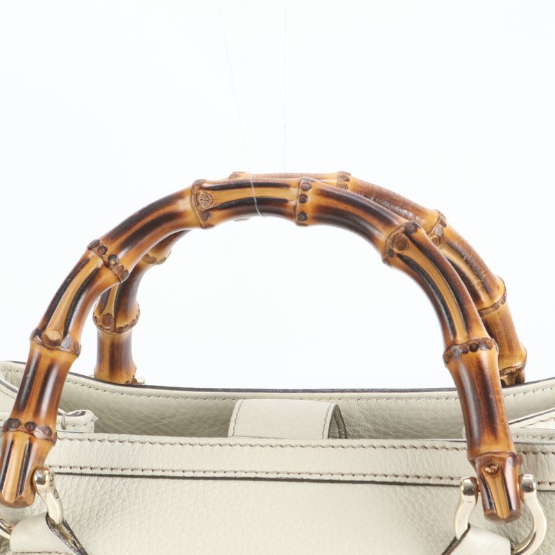 Gucci Bamboo Diana 308360 Leather 2WAY Shoulder Bag Crossbody Hand Tote Genuine