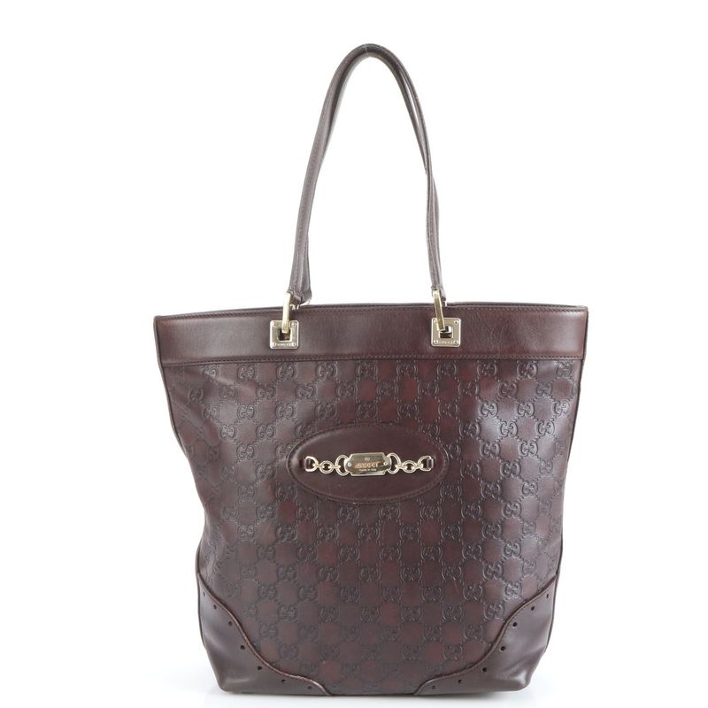 Guccissima Horsebit Leather Tote Bag Shoulder 145984 Brown Genuine Leather