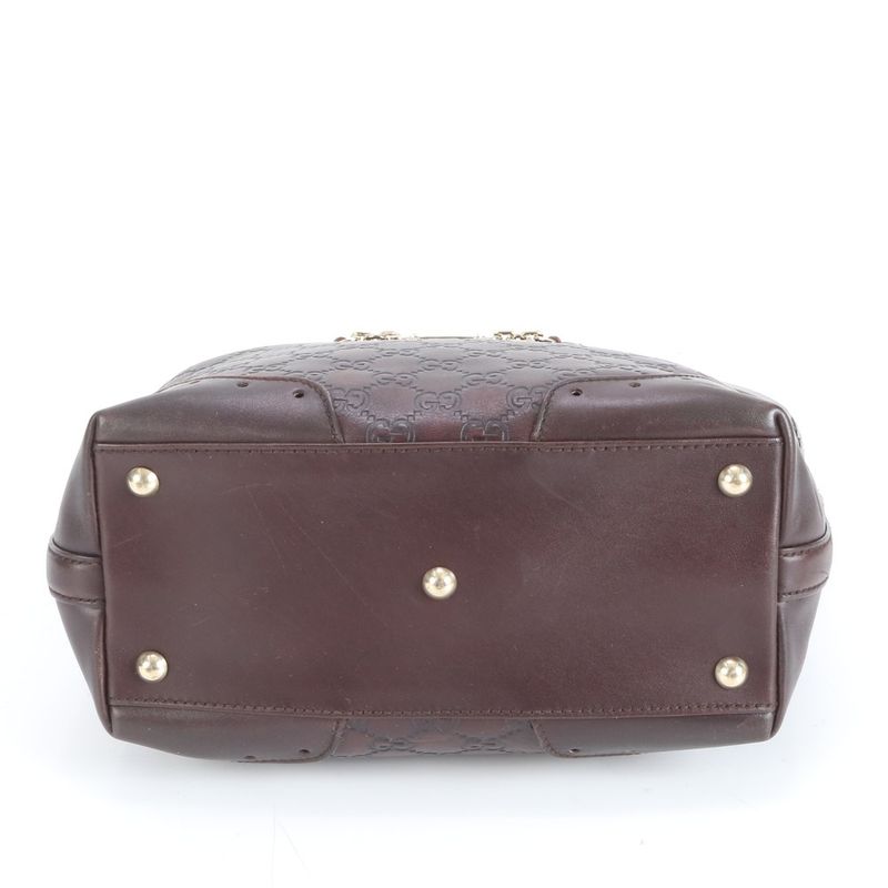 Guccissima Horsebit Leather Tote Bag Shoulder 145984 Brown Genuine Leather