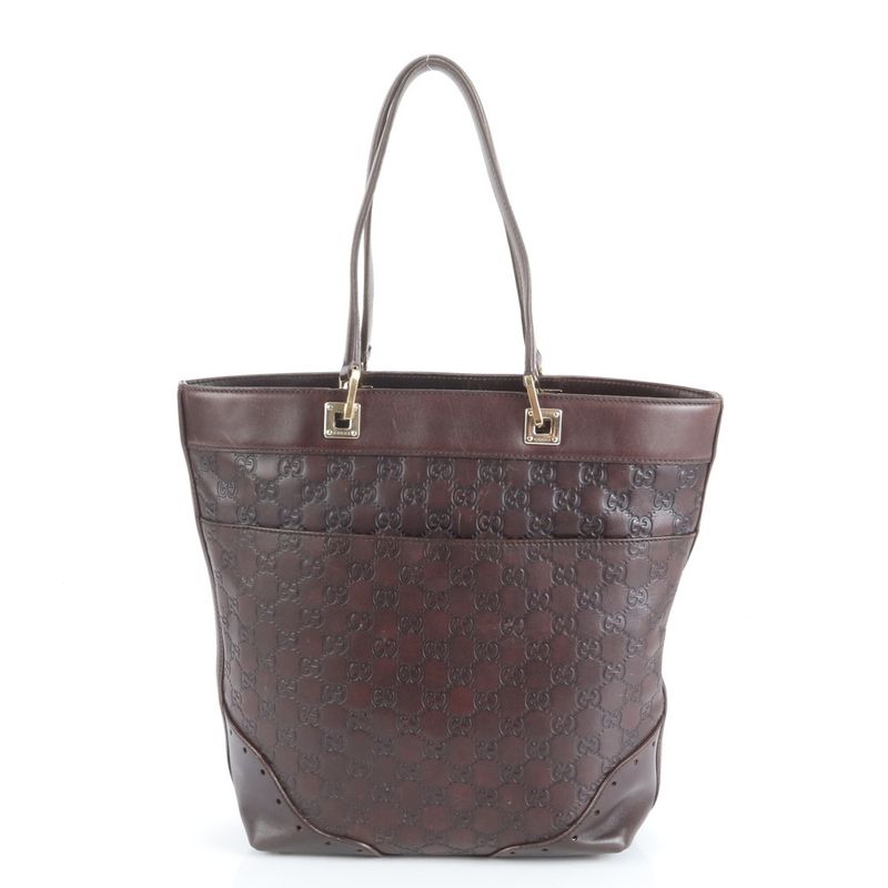 Guccissima Horsebit Leather Tote Bag Shoulder 145984 Brown Genuine Leather