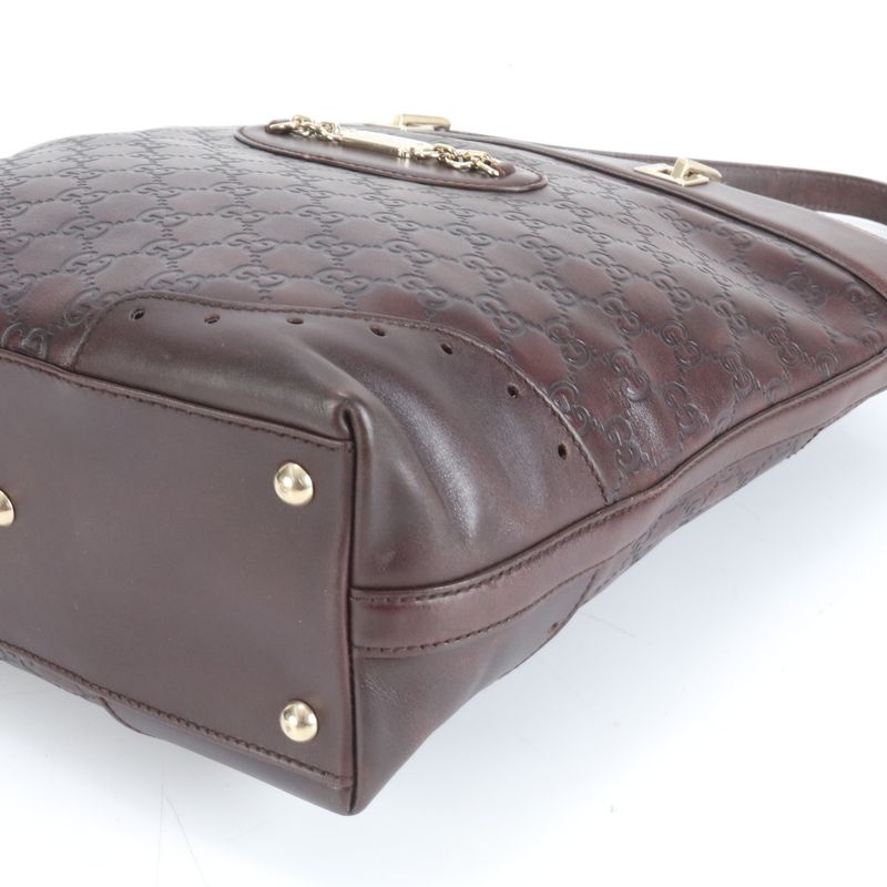 Guccissima Horsebit Leather Tote Bag Shoulder 145984 Brown Genuine Leather