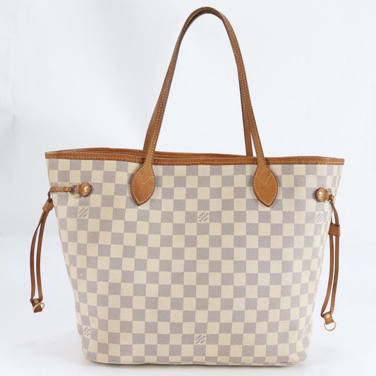 Louis Vuitton Damier Azure Neverfull MM N51107 Leather Tote Bag Shoulder A4