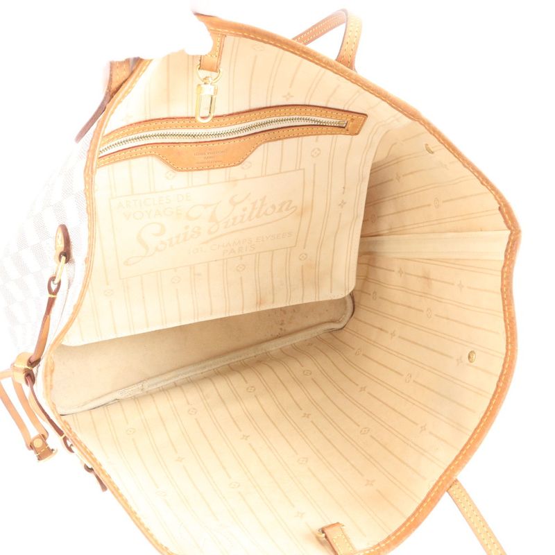 Louis Vuitton Damier Azure Neverfull MM N51107 Leather Tote Bag Shoulder A4