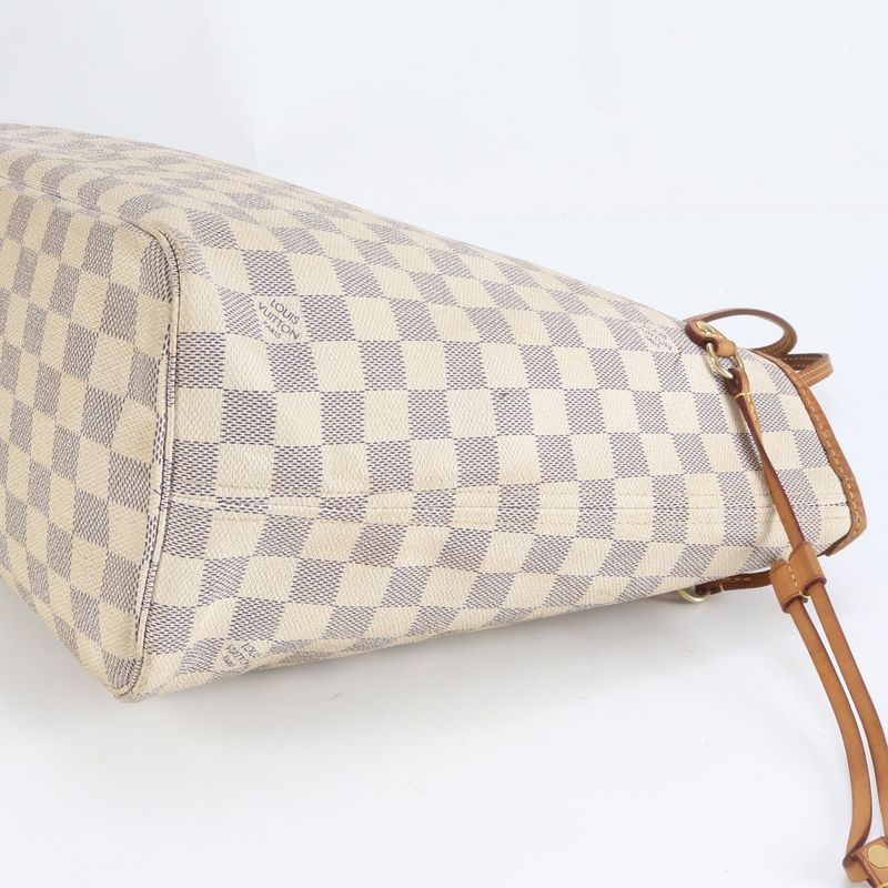 Louis Vuitton Damier Azure Neverfull MM N51107 Leather Tote Bag Shoulder A4