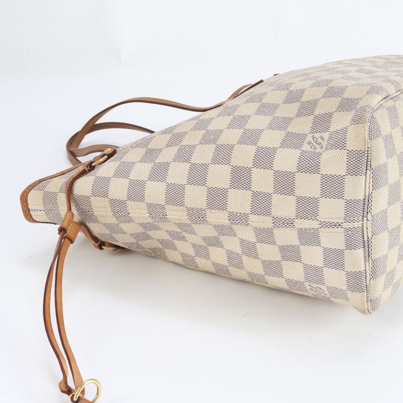 Louis Vuitton Damier Azure Neverfull MM N51107 Leather Tote Bag Shoulder A4