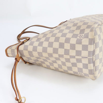 Louis Vuitton Damier Azure Neverfull MM N51107 Leather Tote Bag Shoulder A4