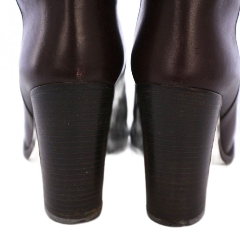 Gucci Long Boots Chunky Heel Guccissima Leather 36.5 Brown BM